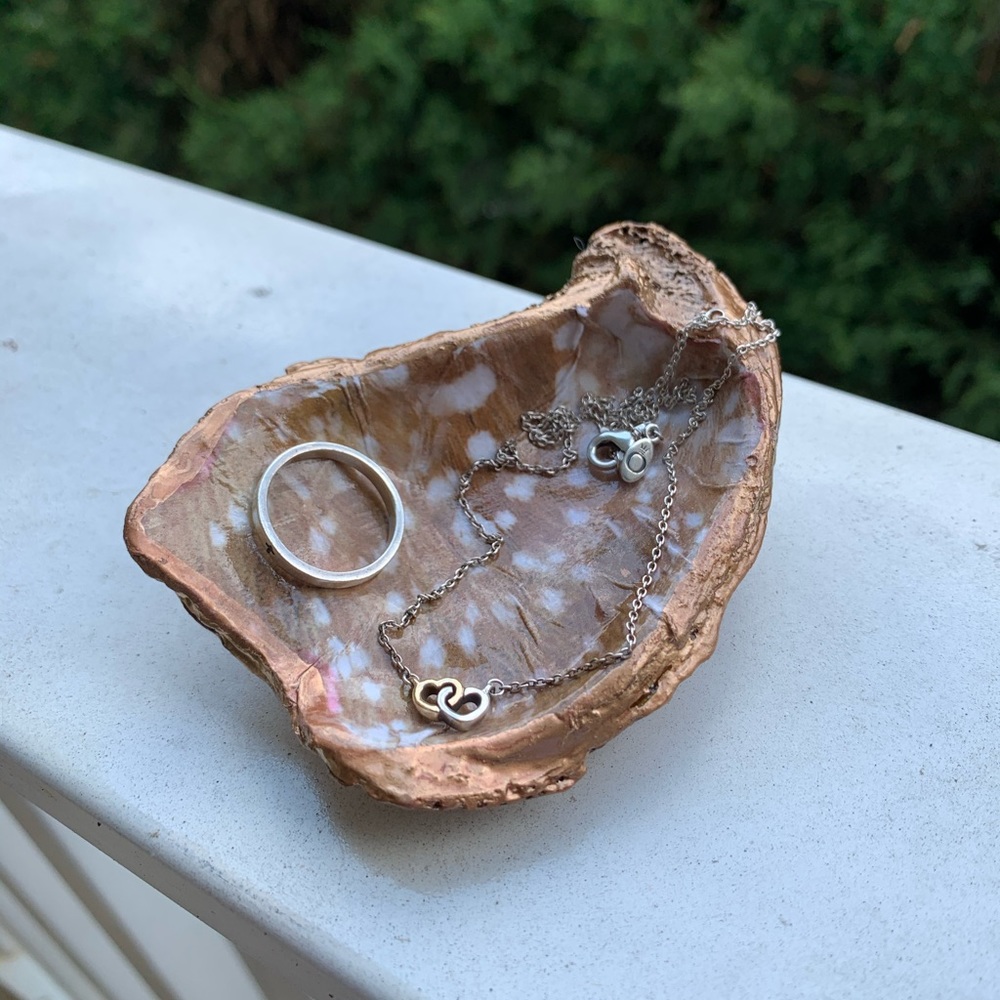 Oyster shell Jewelry/coin dish